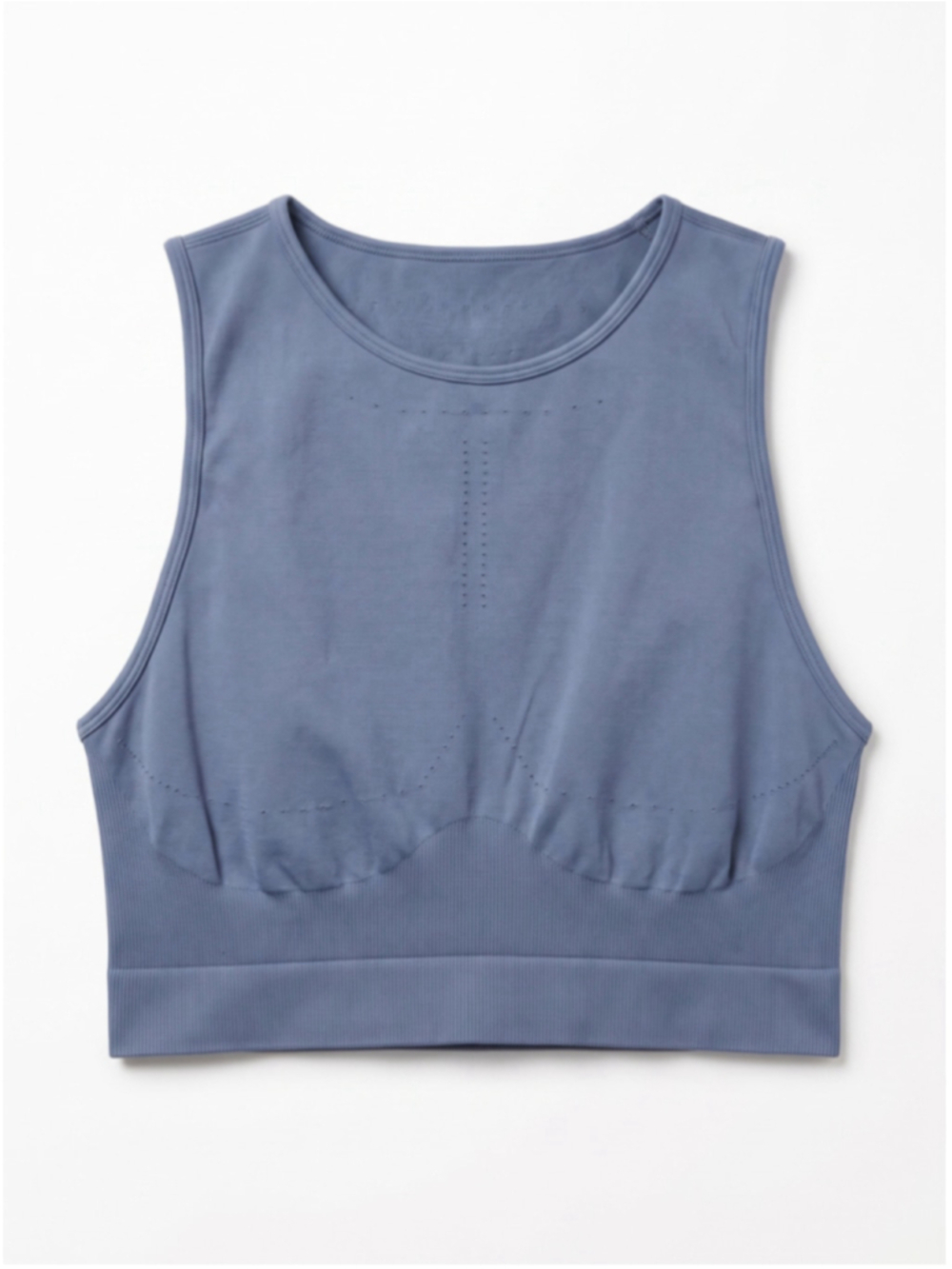 GYMSHARK Sweat Seamless Tank Evening Blue Cropped Top Yoga Training, Sz M